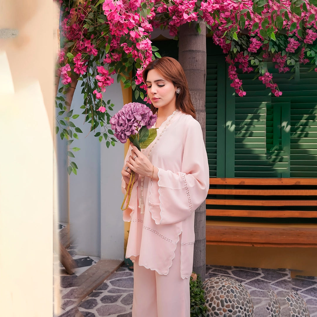 Dusty Rose Set — side view | Sachi Vera Pakistan