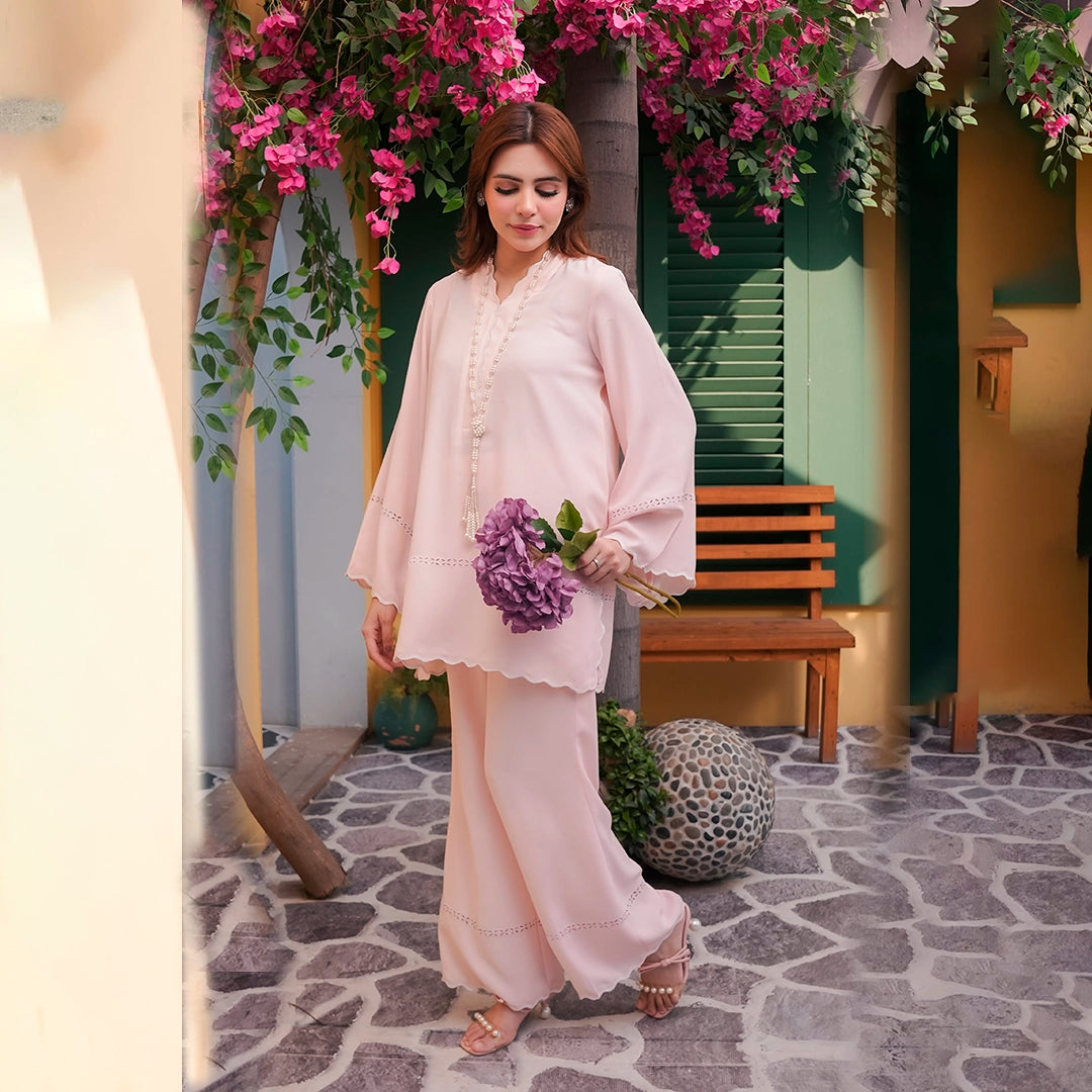 Dusty Rose Set — back view | Sachi Vera Pakistan