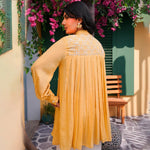 Saffron Bloom Tunic Set — back view | Sachi Vera Pakistan