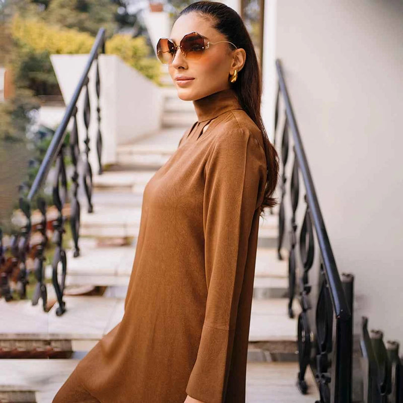 Brown Brew Set — back view | Sachi Vera Pakistan