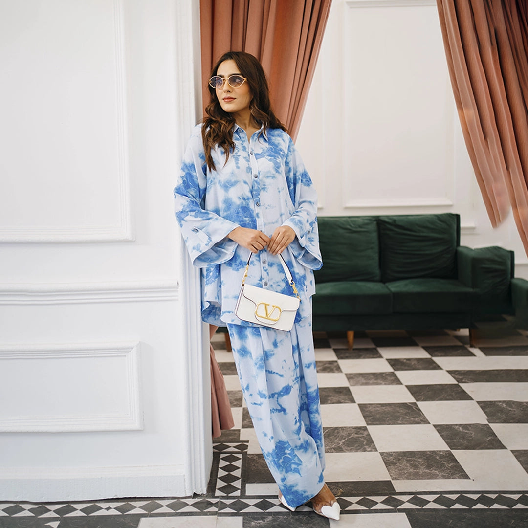 Ocean Whispers Set — side view | Sachi Vera Pakistan