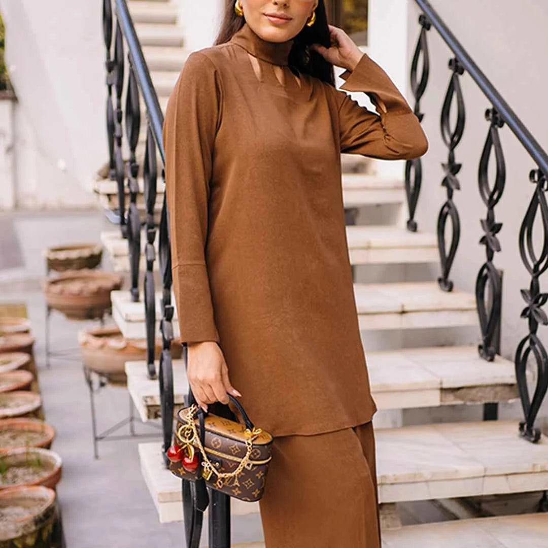 Brown Brew Set — full look | Sachi Vera Pakistan