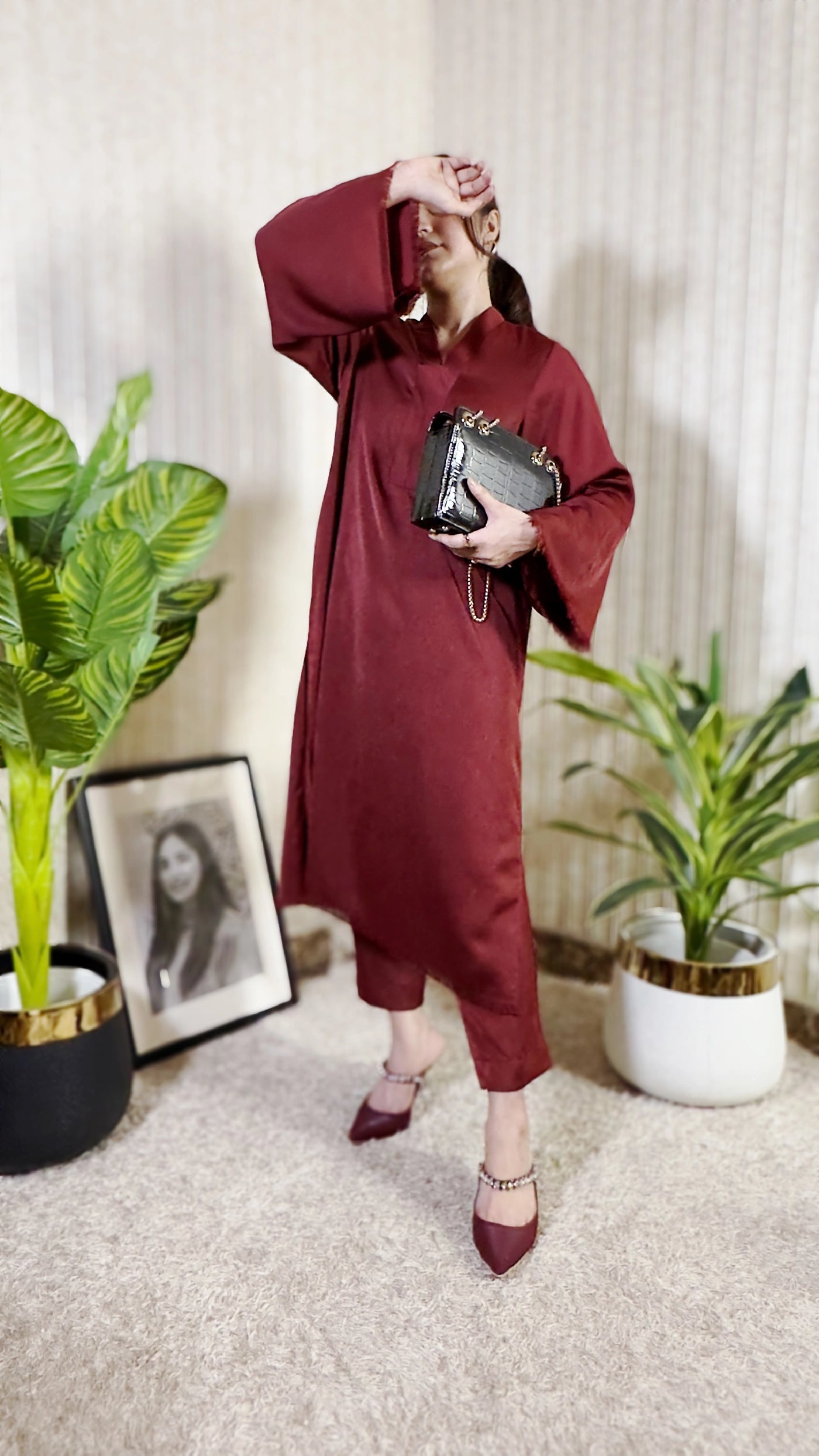 Deep Burgundy — alternate view | Sachi Vera Pakistan
