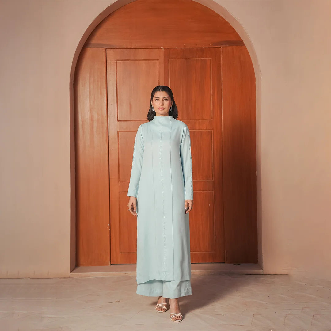 Azure Élise — women's made-to-order kurta set | Sachi Vera Pakistan