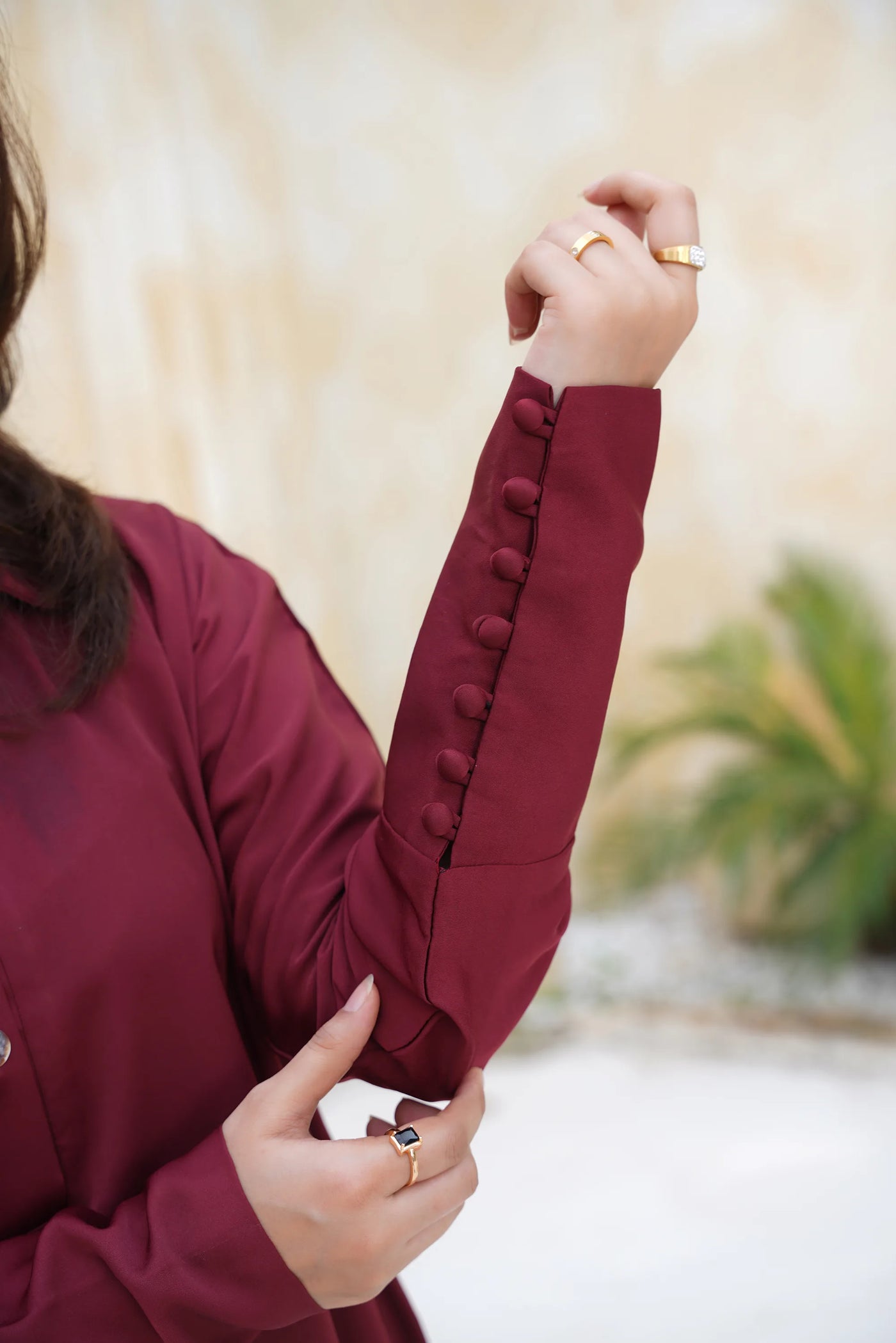 Burgundy Bliss — side view | Sachi Vera Pakistan