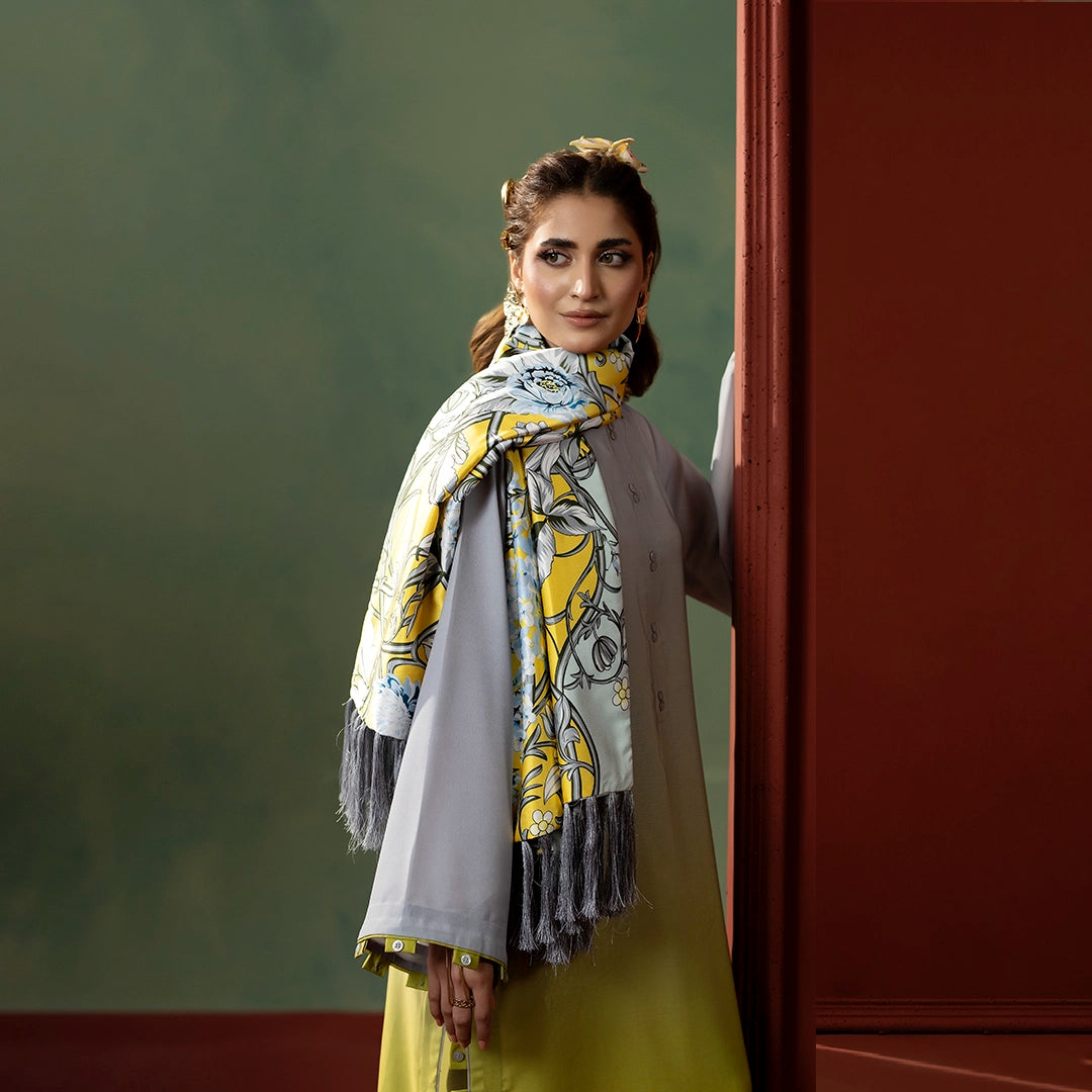 Silver Lime Ombre Set — detail view | Sachi Vera Pakistan