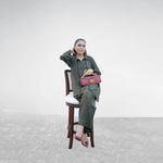 Deep Olive Set — back view | Sachi Vera Pakistan