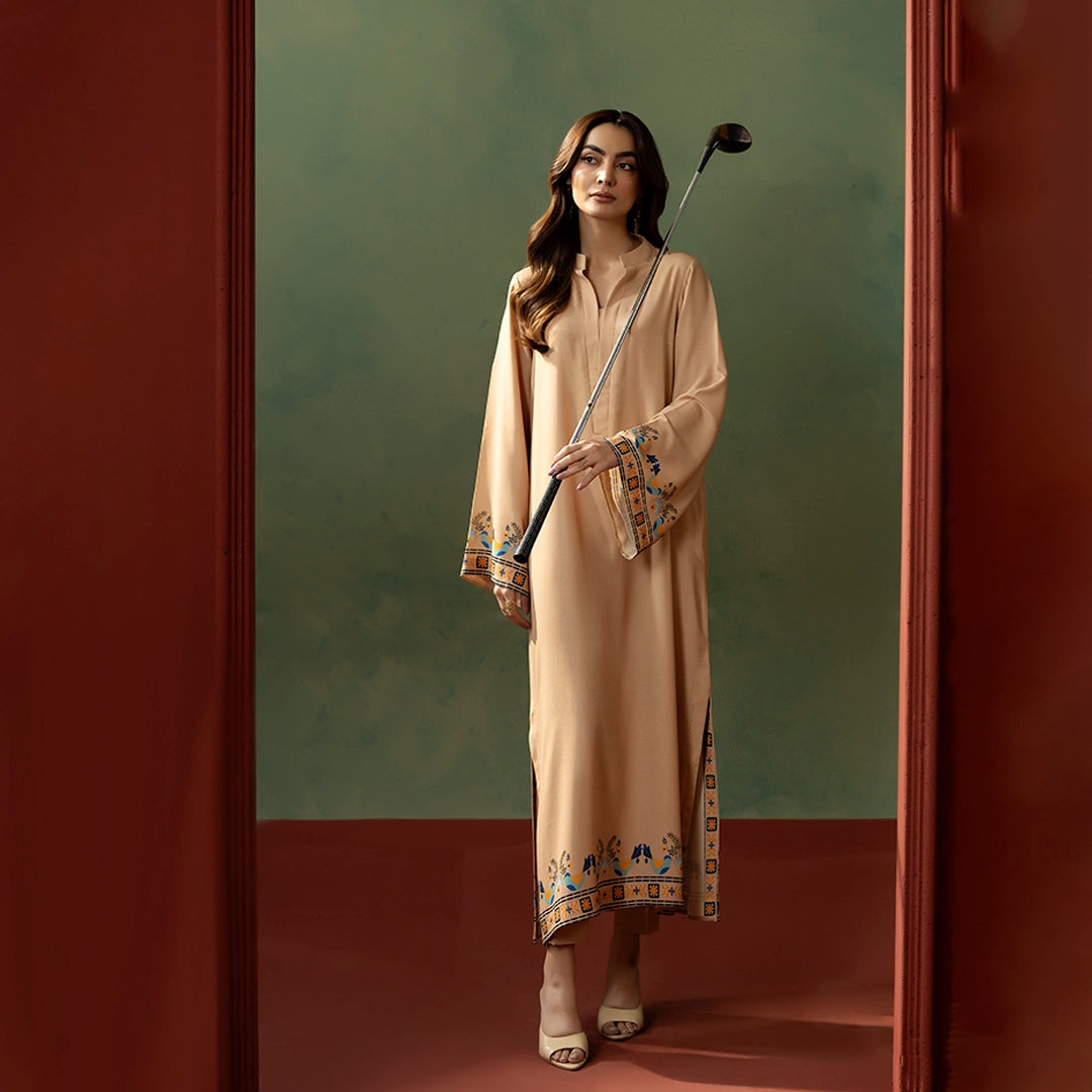 Desert Calm Printed Kurta — detail view | Sachi Vera Pakistan