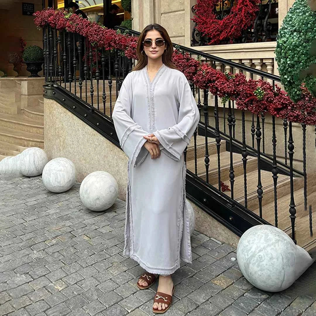 Misty Grey Dress — women's made-to-order kurta set | Sachi Vera Pakistan