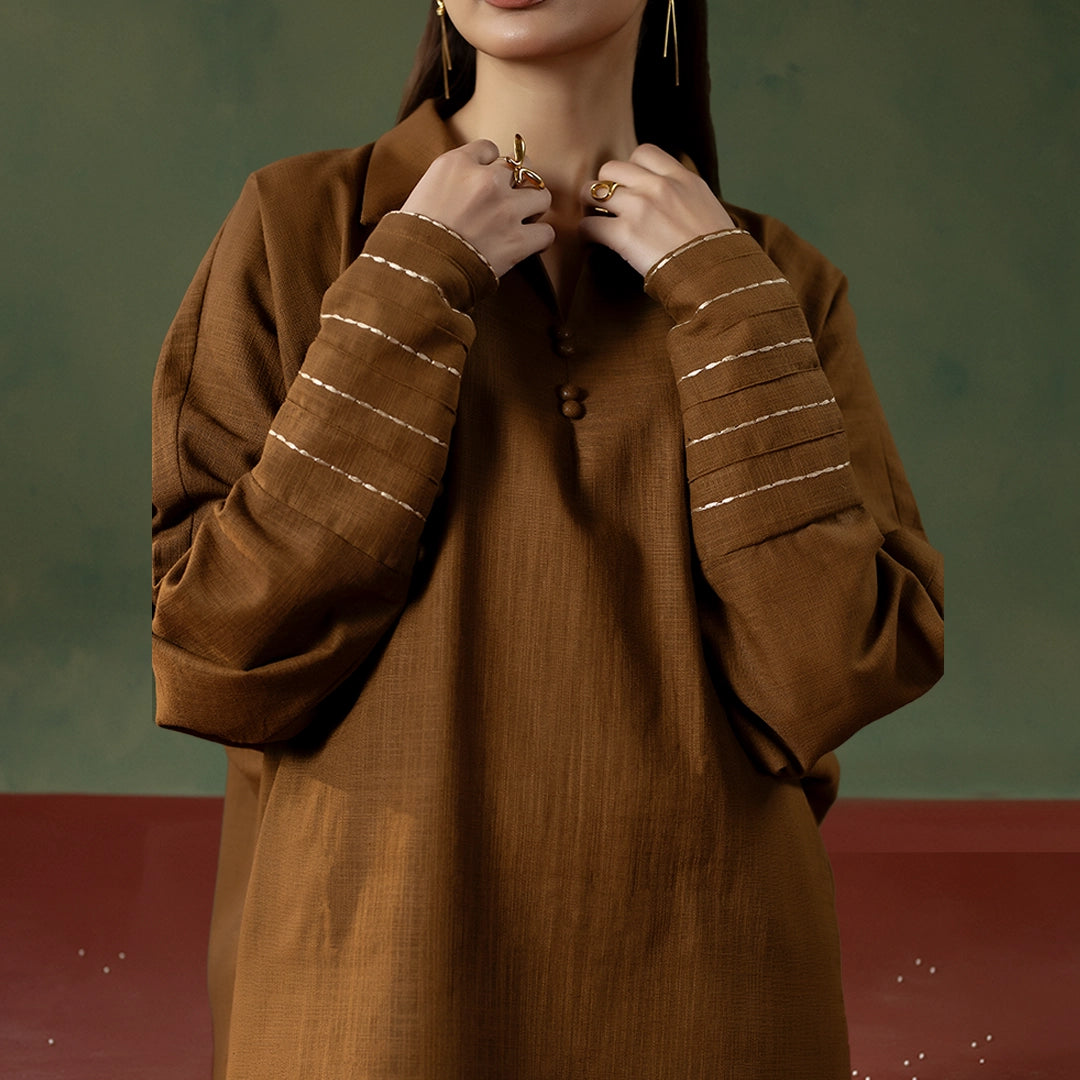 Bronze Textured Set — back view | Sachi Vera Pakistan