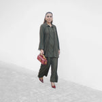 Deep Olive Set — side view | Sachi Vera Pakistan