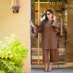 Cocoa Dusk Set — close-up | Sachi Vera Pakistan