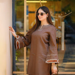 Cocoa Dusk Set — side view | Sachi Vera Pakistan