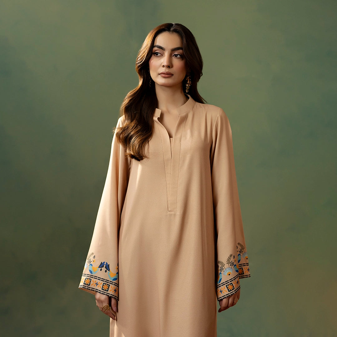Desert Calm Printed Kurta — close-up | Sachi Vera Pakistan