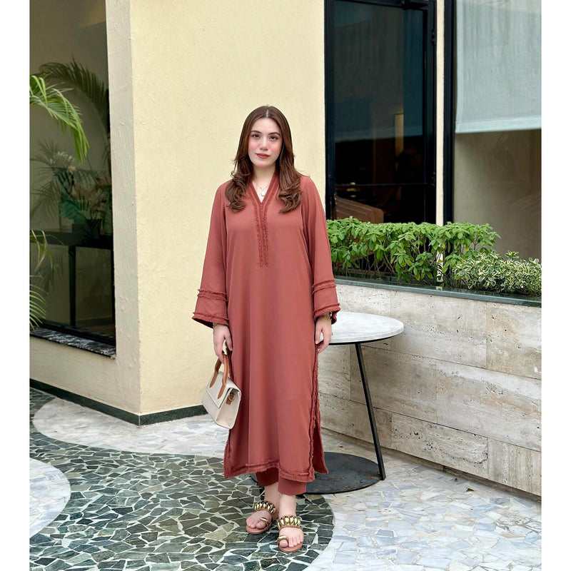 Terracotta Brown — women's made-to-order kurta set | Sachi Vera Pakistan