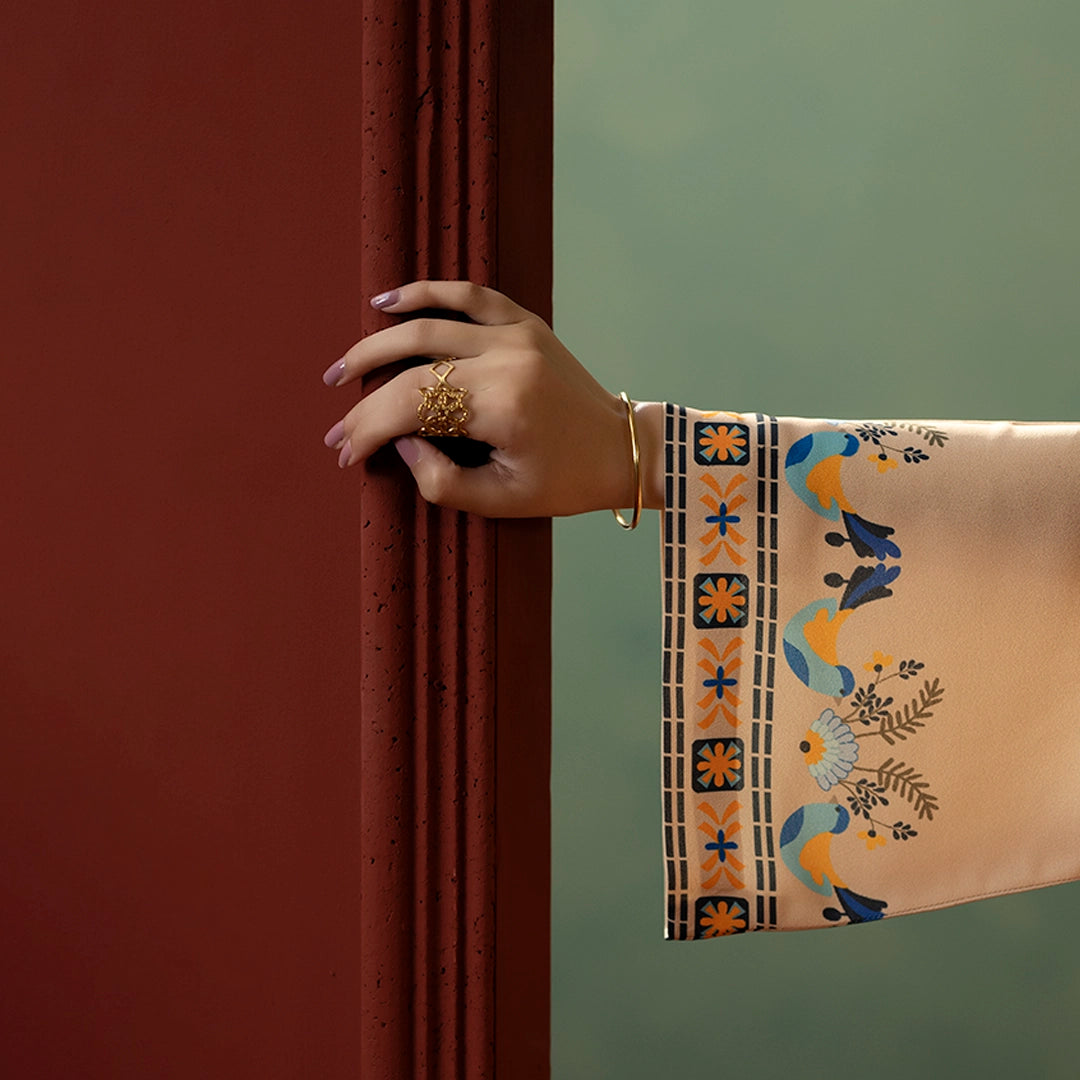 Desert Calm Printed Kurta — styled view | Sachi Vera Pakistan