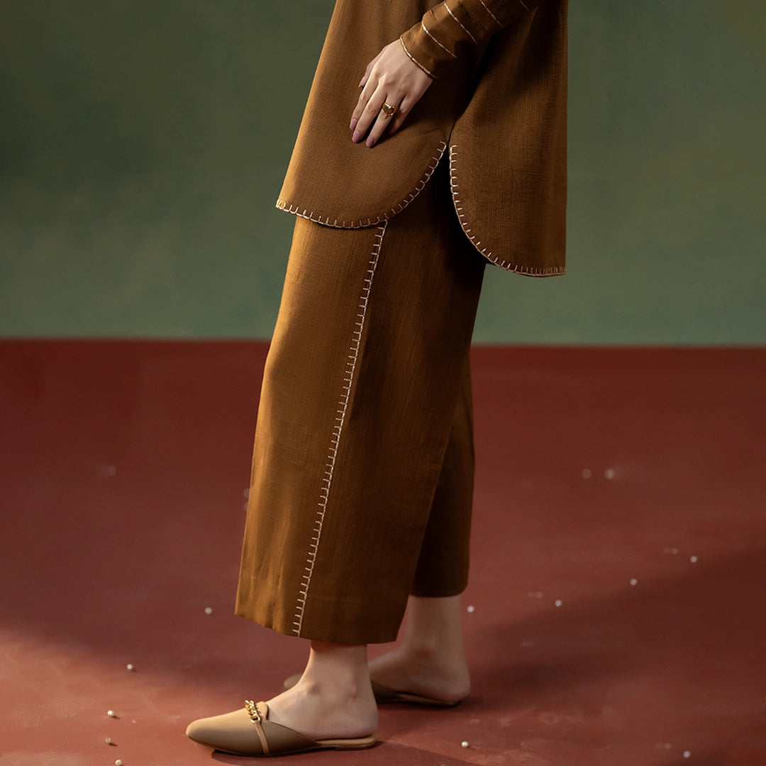 Bronze Textured Set — styled view | Sachi Vera Pakistan