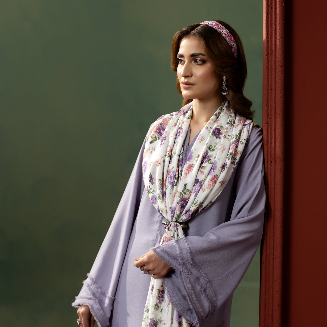 Lilac Grace Dress — side view | Sachi Vera Pakistan