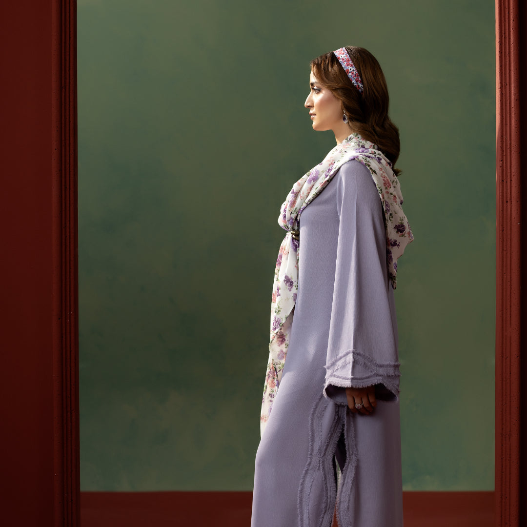 Lilac Grace Dress — back view | Sachi Vera Pakistan