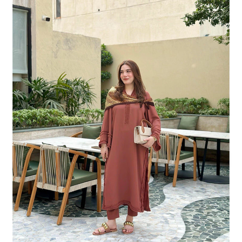 Terracotta Brown — side view | Sachi Vera Pakistan