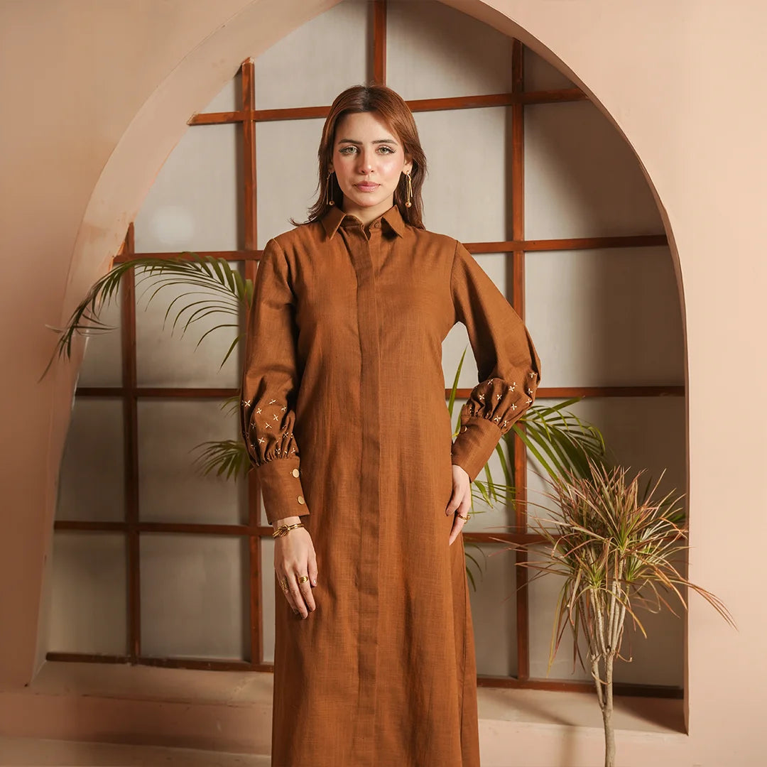 Rustique Aura — Linen Cotton Maxi Dress