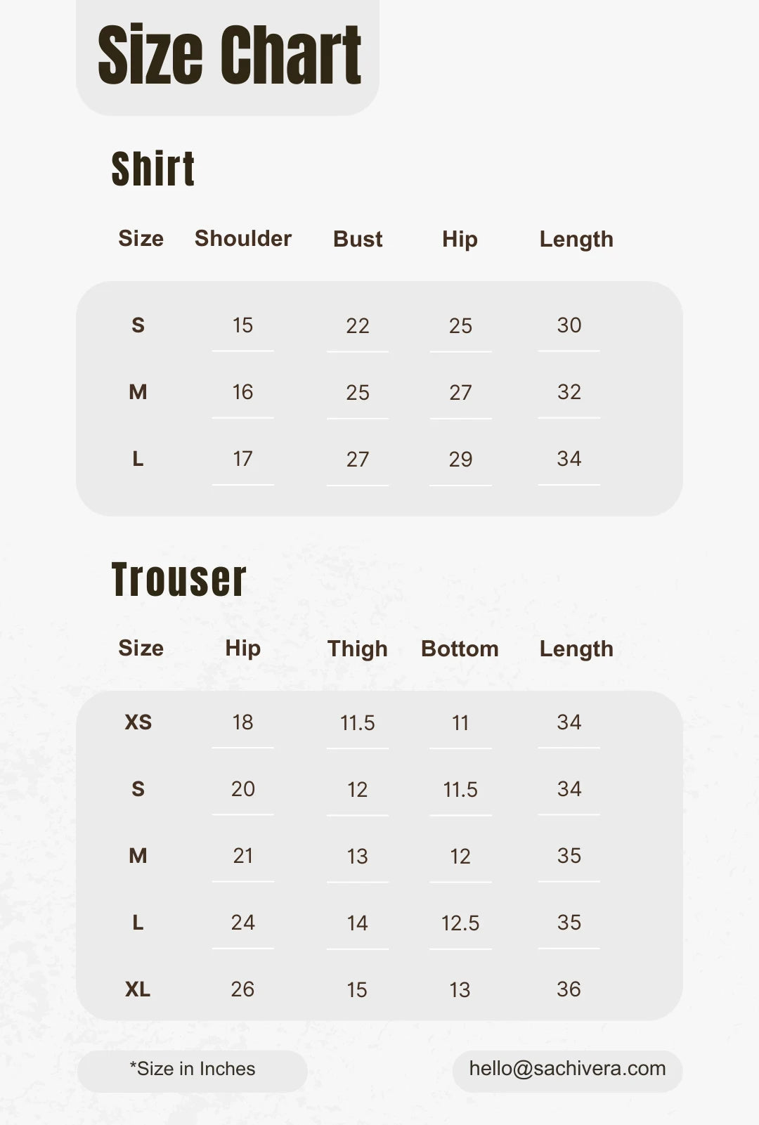 Size Chart