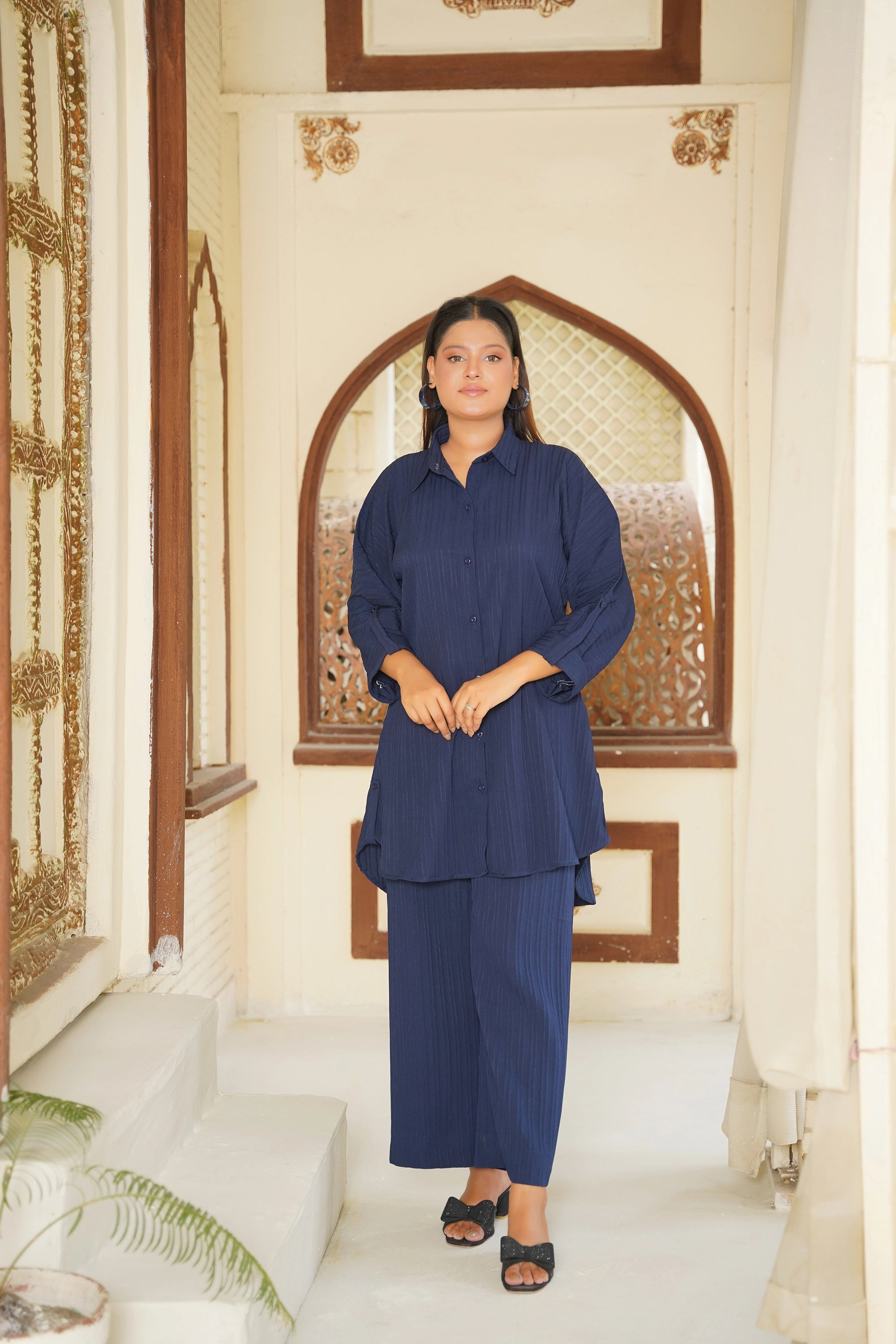 Deep Azure Blue — women's made-to-order kurta set | Sachi Vera Pakistan