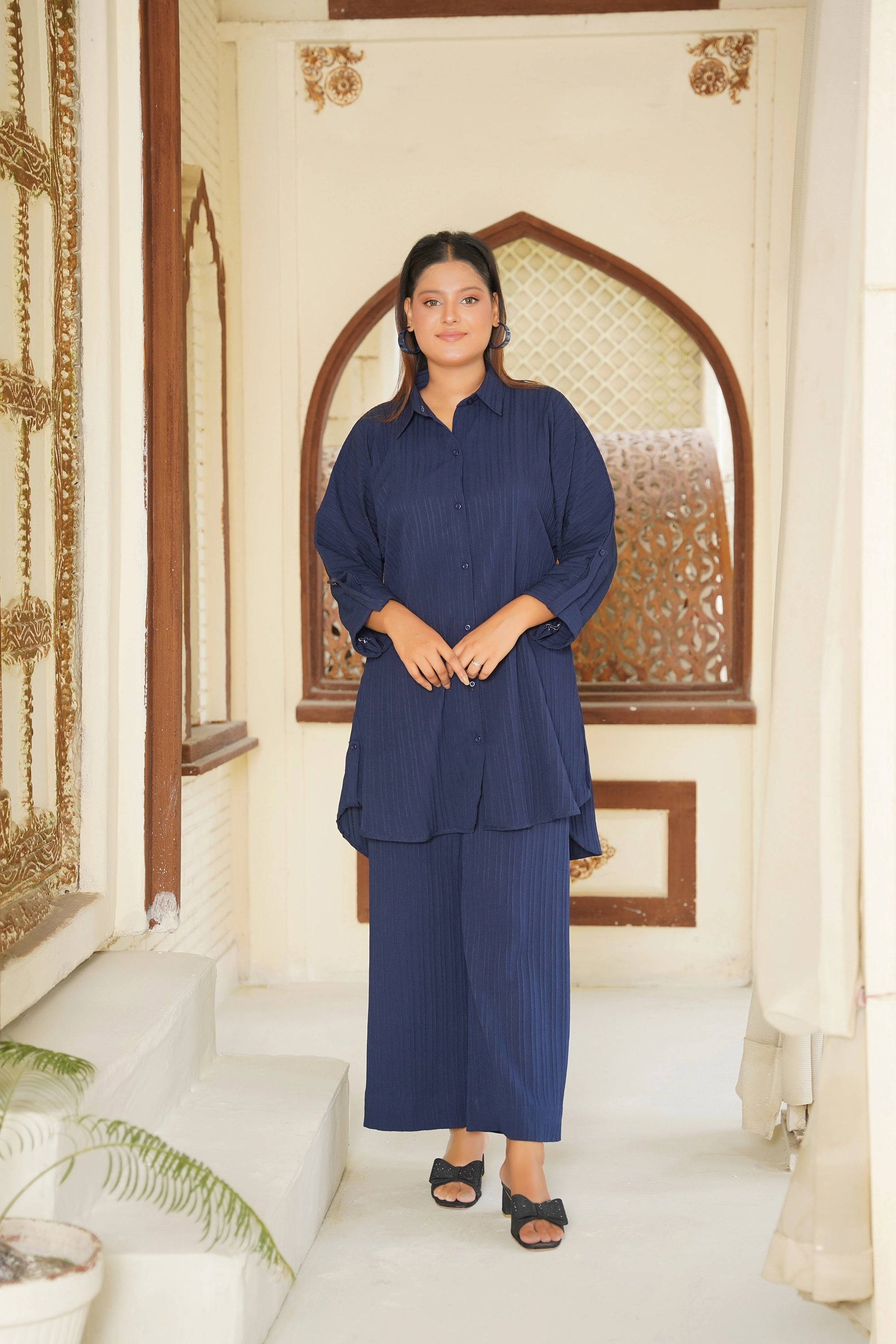 Deep Azure Blue — back view | Sachi Vera Pakistan