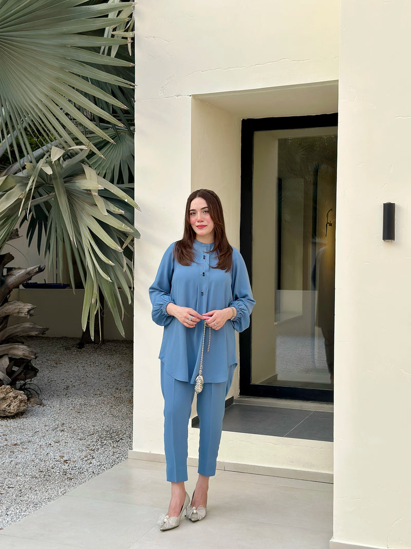 Serene Sky Blue — women's made-to-order kurta set | Sachi Vera Pakistan