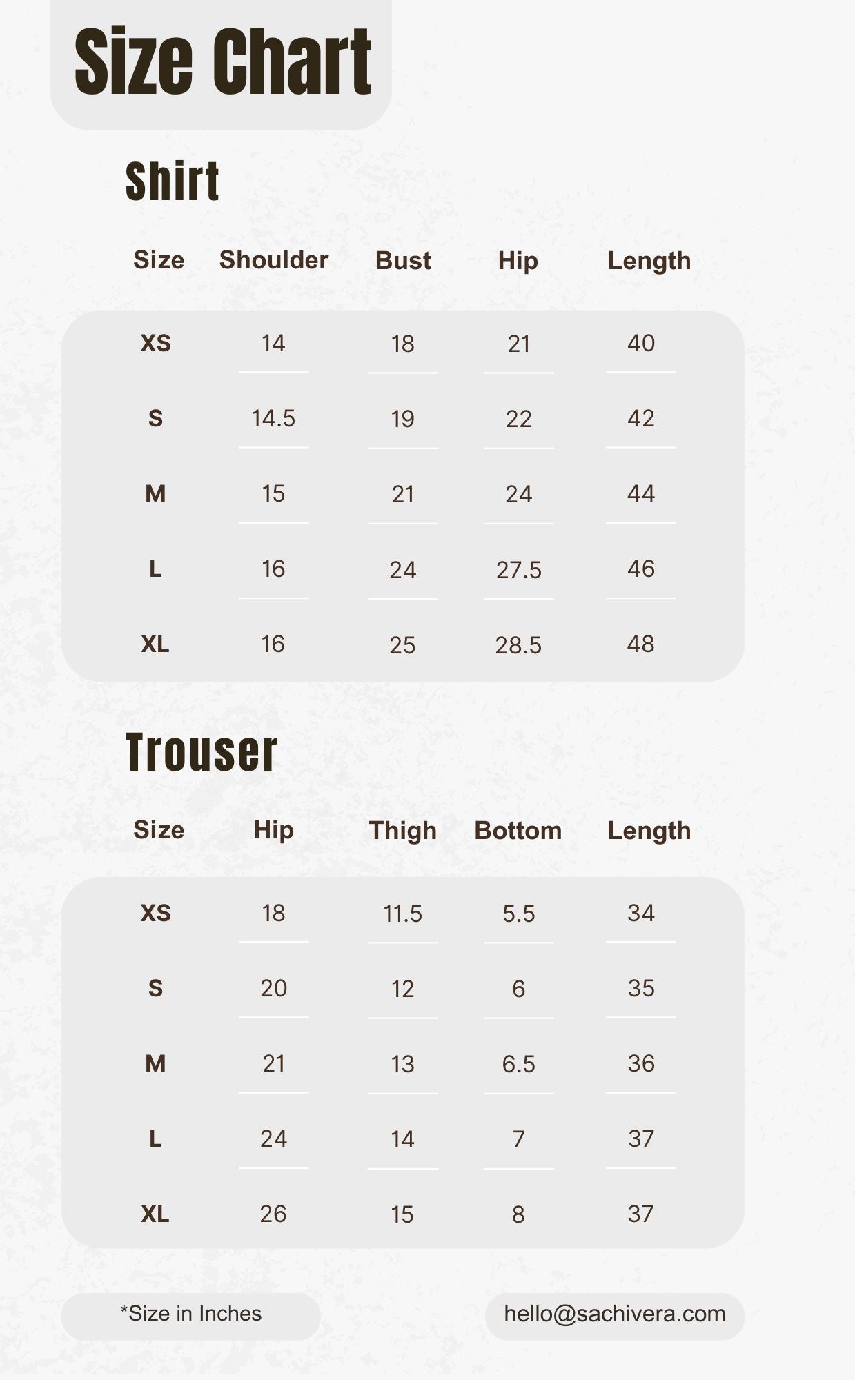 Size Chart
